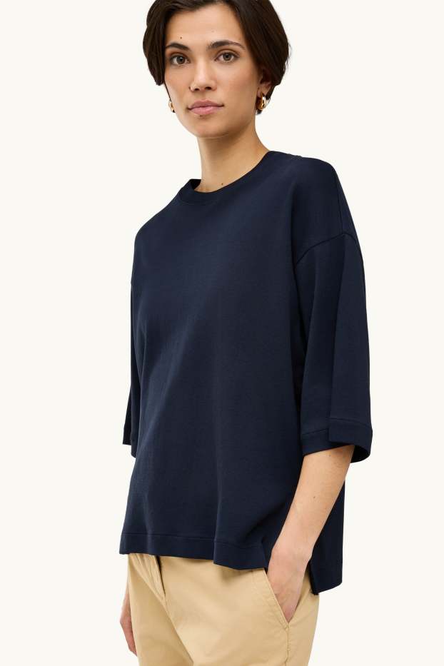 Damen - T-Shirt - Oversized - dunkelblau