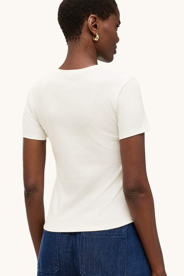 Dames - T-shirt - slim fit - wit