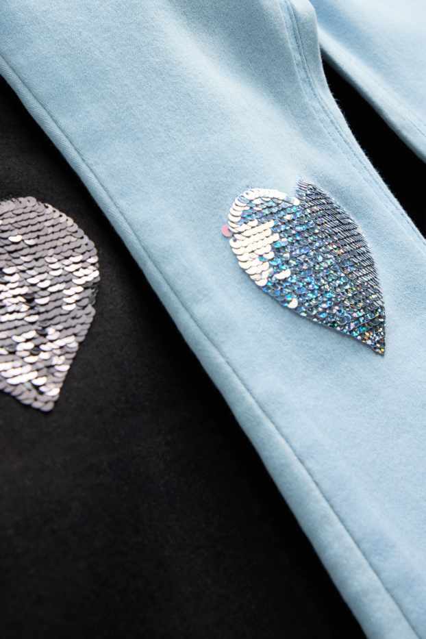 Nena - Paquet de 2 - cors - jeggings acampanats - efecte brillant - texà blau