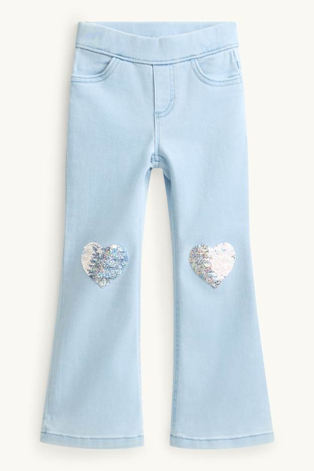 Nena - Paquet de 2 - cors - jeggings acampanats - efecte brillant - texà blau