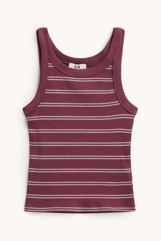 Donna - Top - bordeaux / bianco