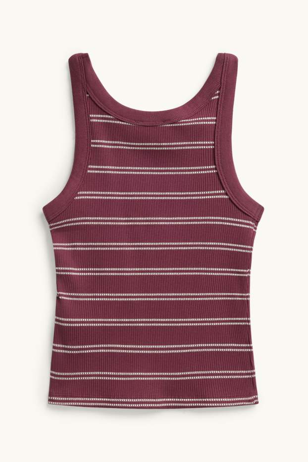 Donna - Top - bordeaux / bianco