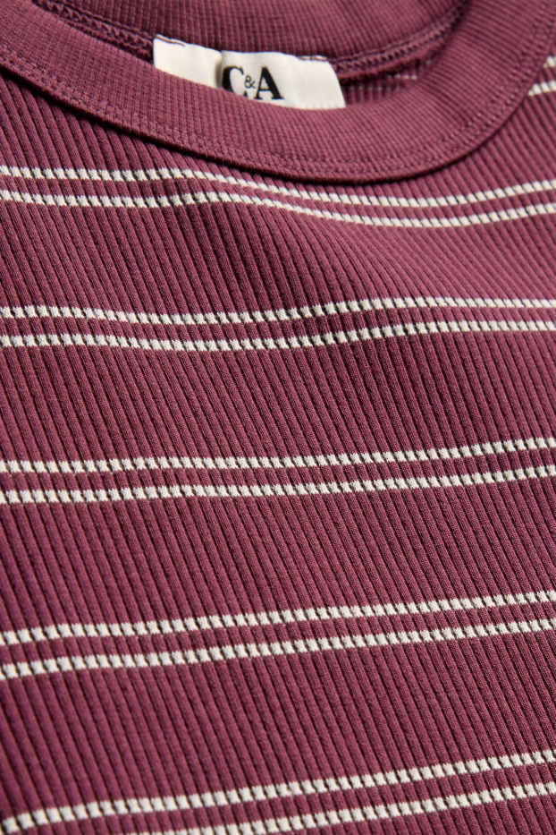 Donna - Top - bordeaux / bianco
