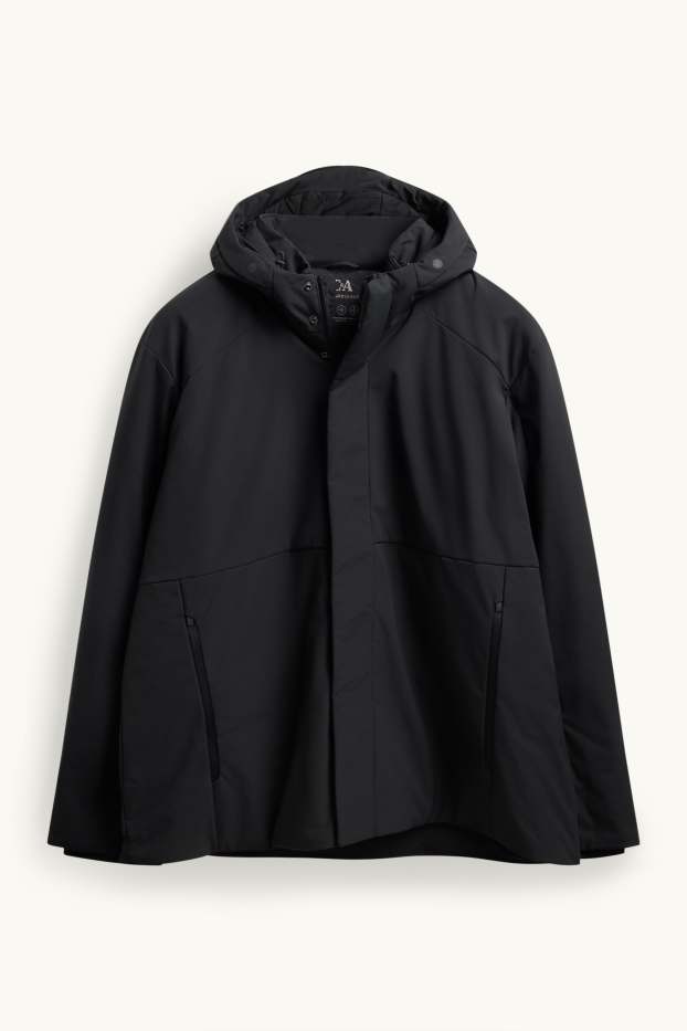 Hommes - Veste à coquille souple - finition doublée - finition déperlante - 4 Way Stretch - noir