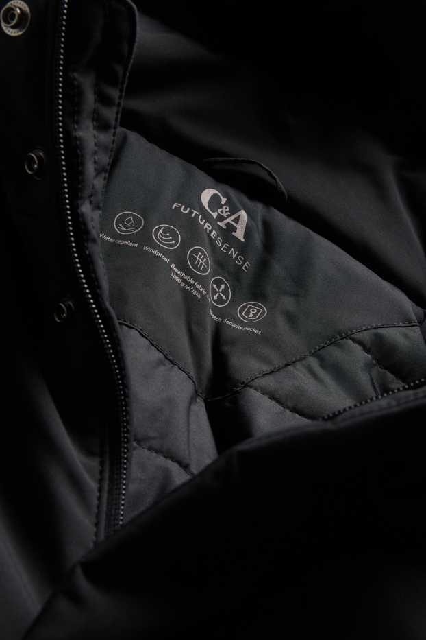 Hommes - Veste à coquille souple - finition doublée - finition déperlante - 4 Way Stretch - noir