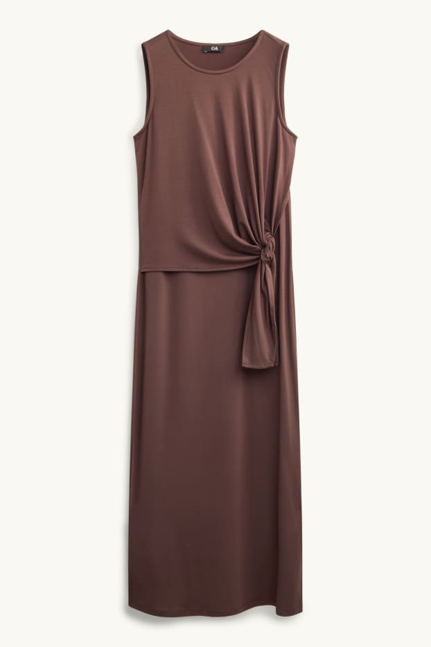 Femmes - Robe en viscose - straight fit - marron