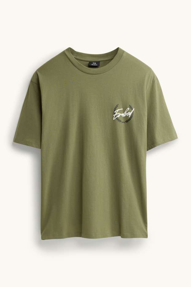 Heren - T-shirt - relaxed fit - groen