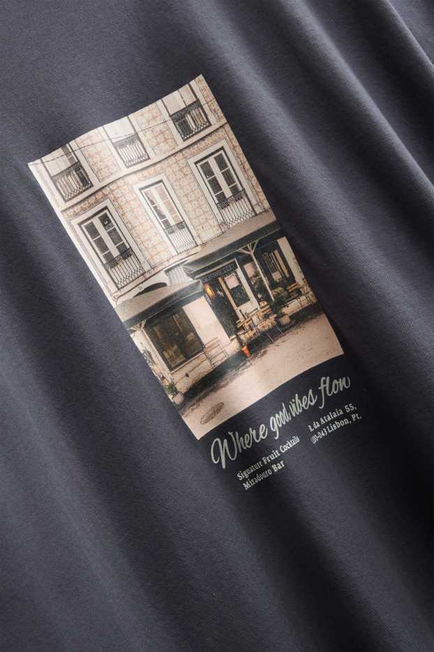 Hommes - T-shirt - relaxed fit - gris foncé