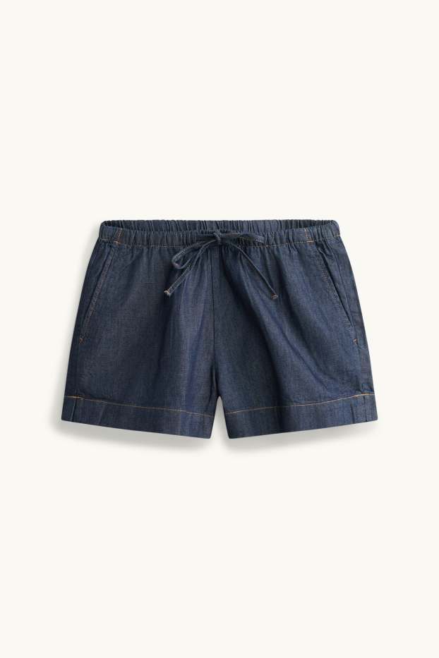 Donna - Shorts di jeans - vita media - jeans blu scuro