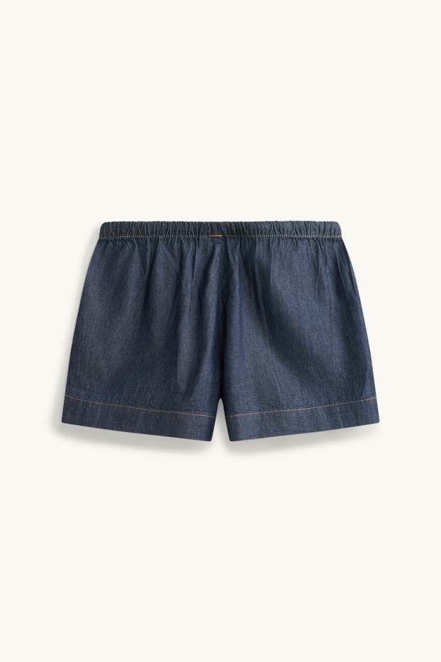 Donna - Shorts di jeans - vita media - jeans blu scuro