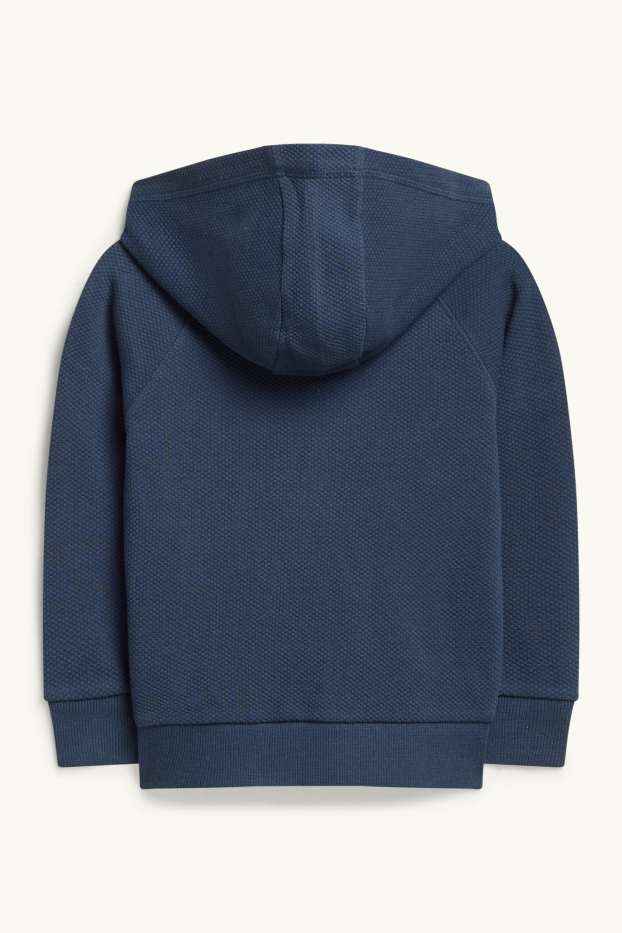 Kinderen: jongens - Dinosaurus - sweatvest met capuchon - met structuur - donkerblauw