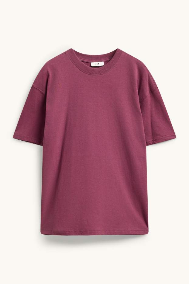 Dames - T-shirt - oversized - rood