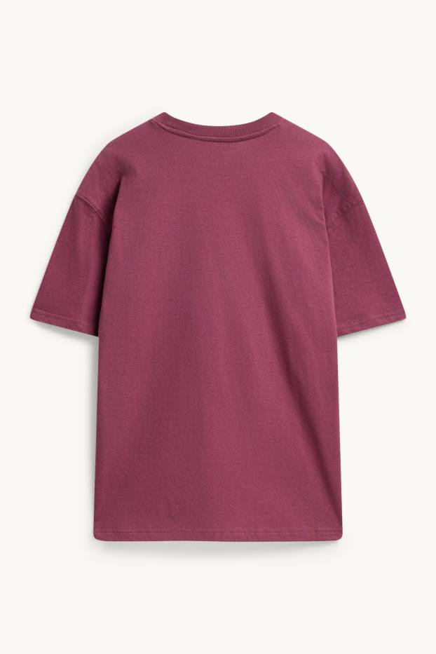 Dames - T-shirt - oversized - rood