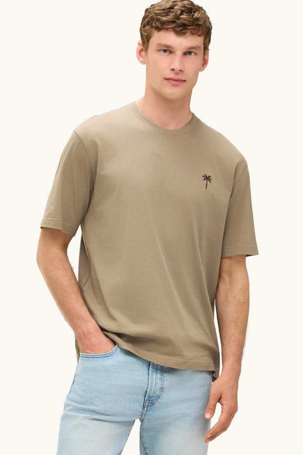 Herren - T-Shirt - Relaxed Fit - hellbraun