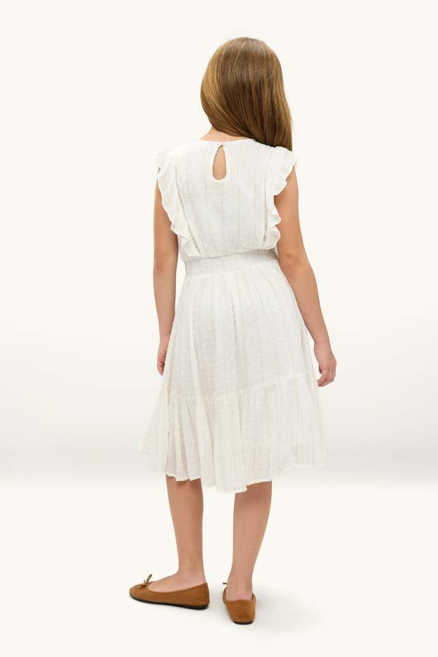 Copii - Fete - Rochie - aspect lucios - alb