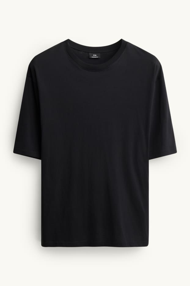 Pánské - Tričko - oversized - černá