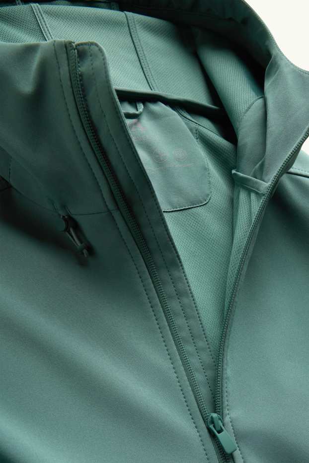 Hommes - Veste à coquille souple avec capuche - finition déperlante - 4 Way Stretch - vert