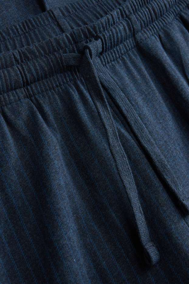 Men - Pyjama bottoms - striped - dark blue
