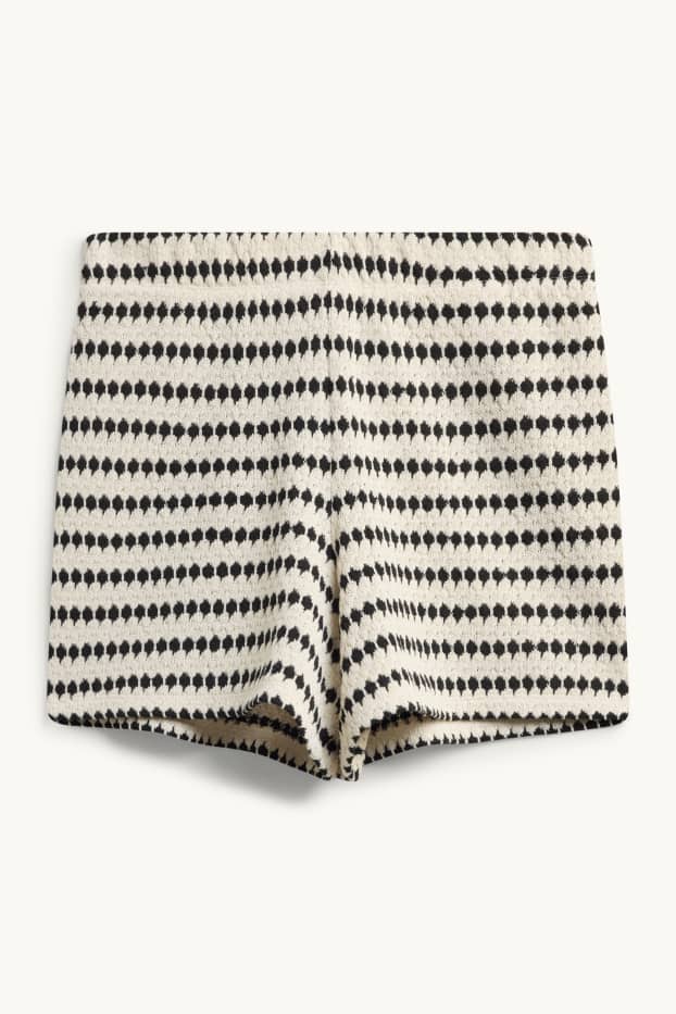 Dames - Sweatshorts - crèmekleurig