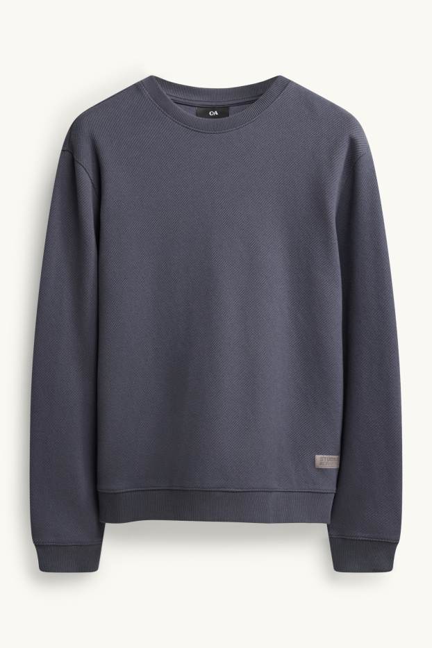 Hommes - Sweat - finition texturée - gris anthracite