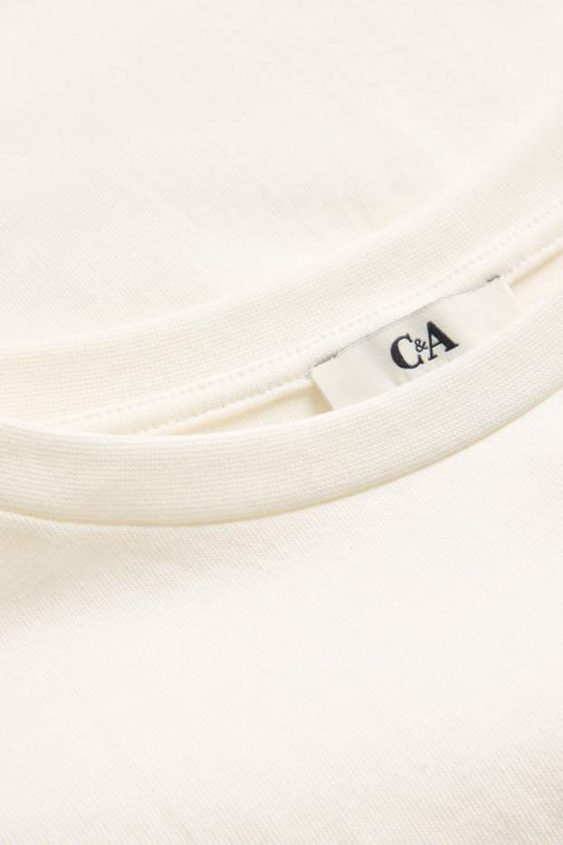 Damen - T-Shirt - Relaxed Fit - cremefarben