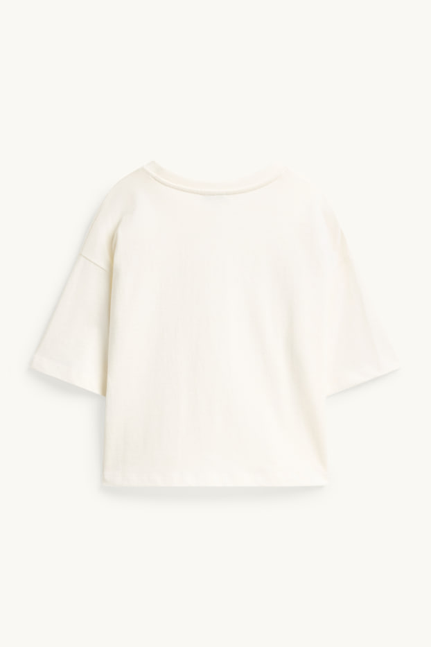 Damen - T-Shirt - Relaxed Fit - cremefarben
