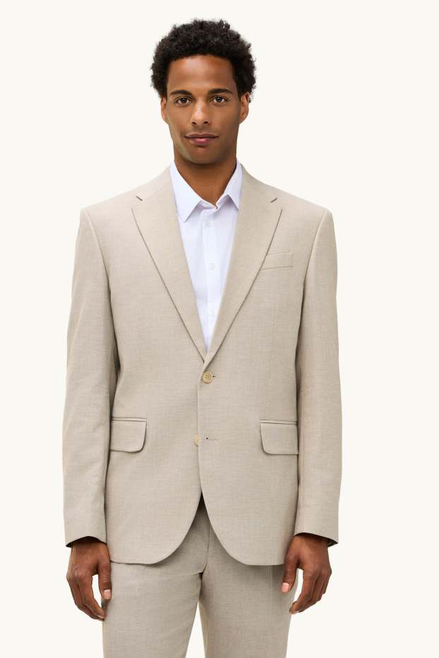 Herren - Baukasten-Sakko - Regular Fit - Leinen-Mix - beige