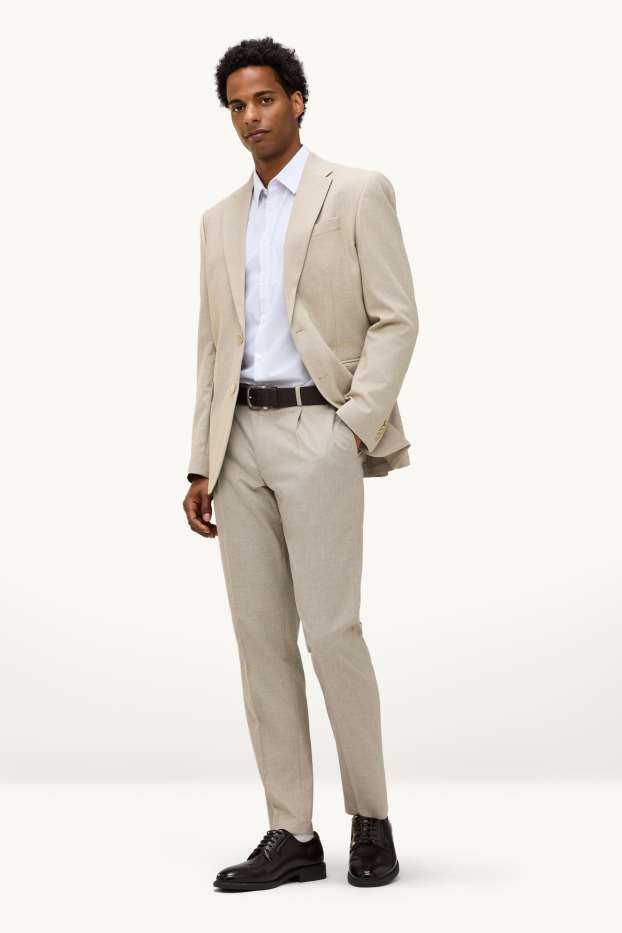 Heren - Broek uit het combi-systeem - regular fit - beige