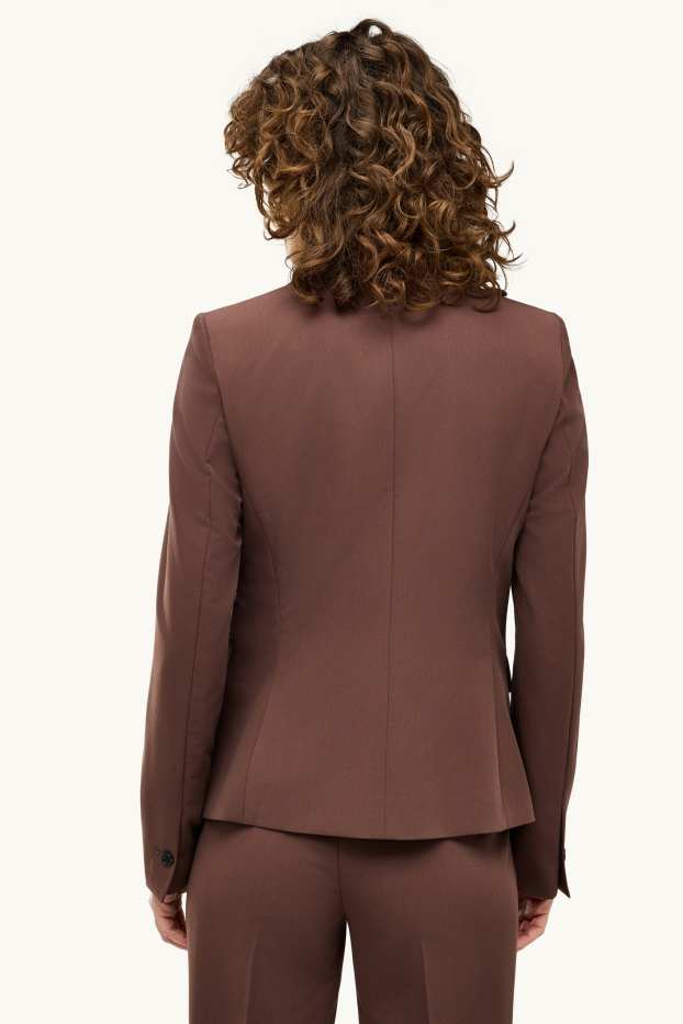 Femmes - Blazer de bureau - cintré - marron