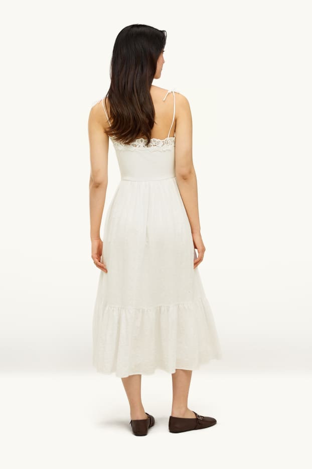 Damen - Fit & Flare Kleid - weiß