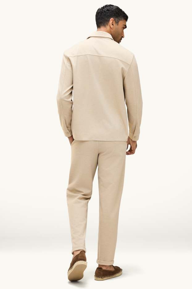 Heren - Joggingbroek - met structuur - beige