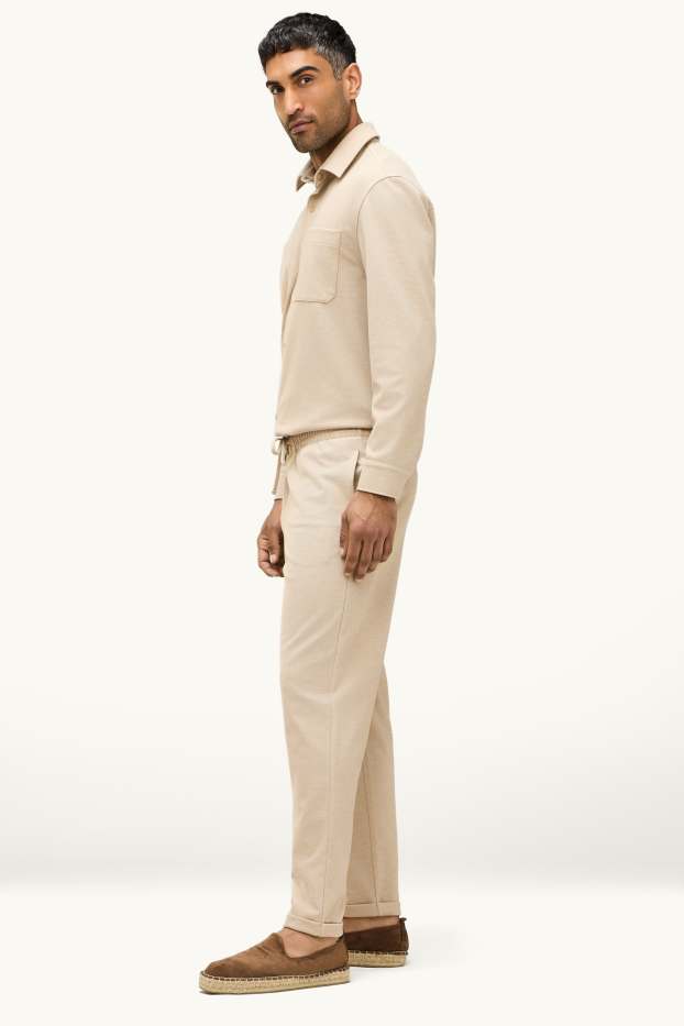 Heren - Joggingbroek - met structuur - beige