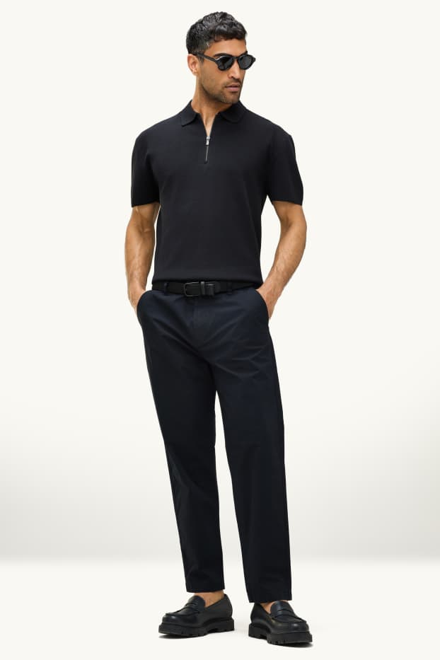 Hommes - Chino - tapered fit - noir