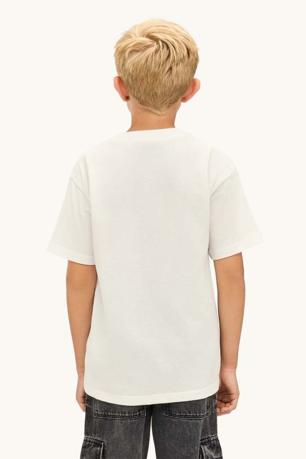 Children Boys - Short sleeve T-shirt - textured - white