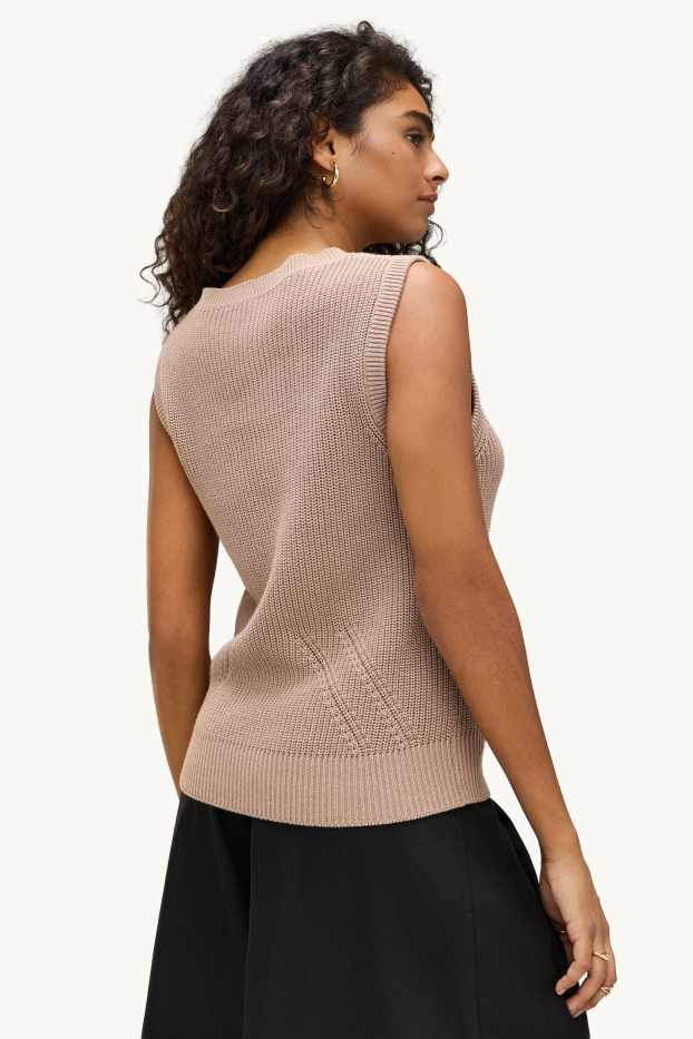 Femmes - Pull sans manches - marron clair