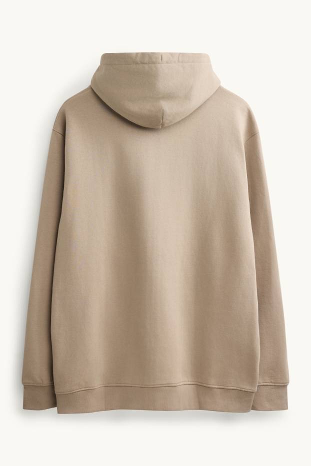 Hommes - Sweat zippé à capuche - beige