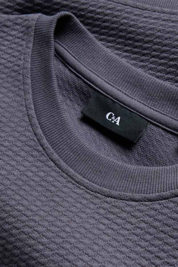 Hommes - Sweat - finition texturée - gris