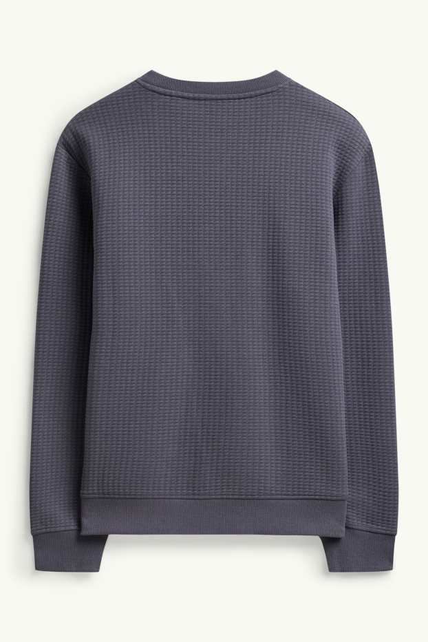 Hommes - Sweat - finition texturée - gris