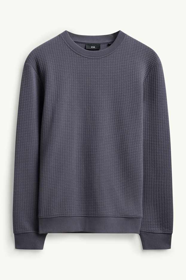 Hommes - Sweat - finition texturée - gris
