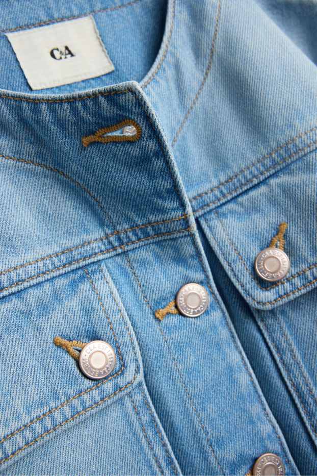 Femei - Jachetă crop din denim - denim-albastru deschis
