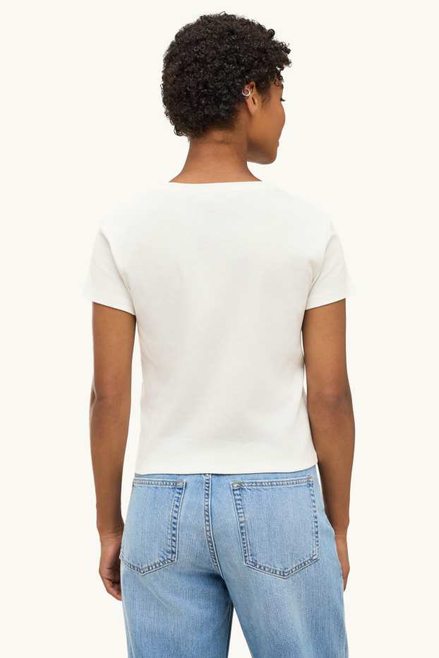 Dames - T-shirt - slim fit - wit
