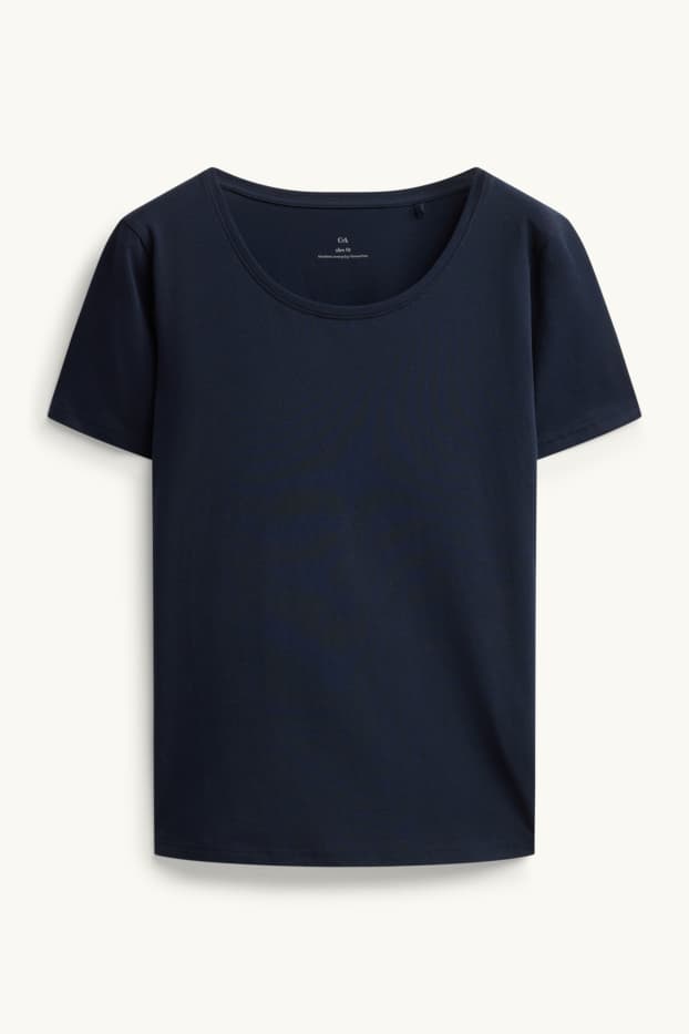 Femmes - T-shirt - slim fit - bleu foncé