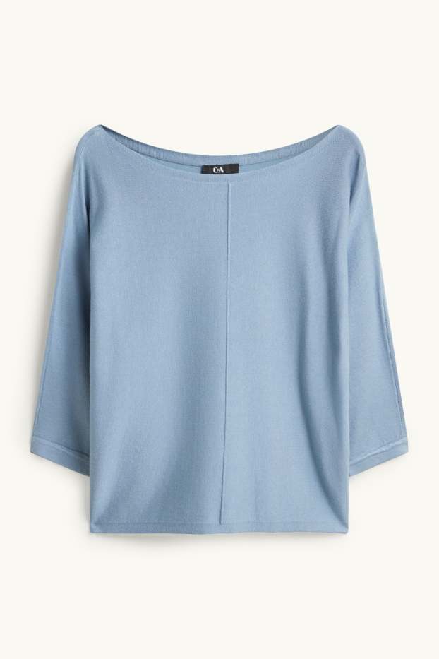 Femmes - Pull en maille fine - bleu clair