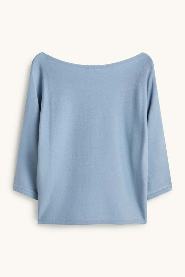 Femmes - Pull en maille fine - bleu clair