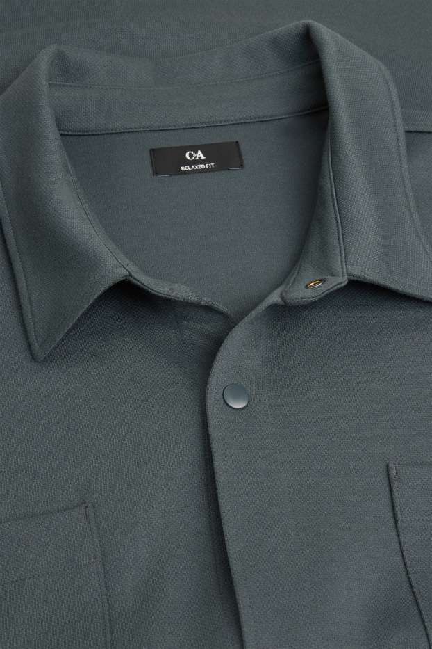Men - Shirt jacket - relaxed fit - kent collar - khaki