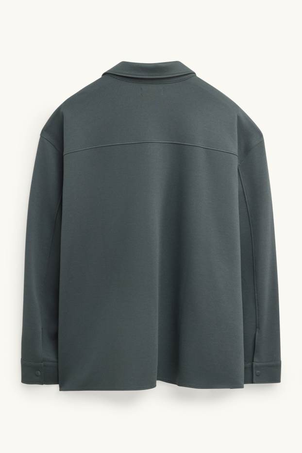 Men - Shirt jacket - relaxed fit - kent collar - khaki