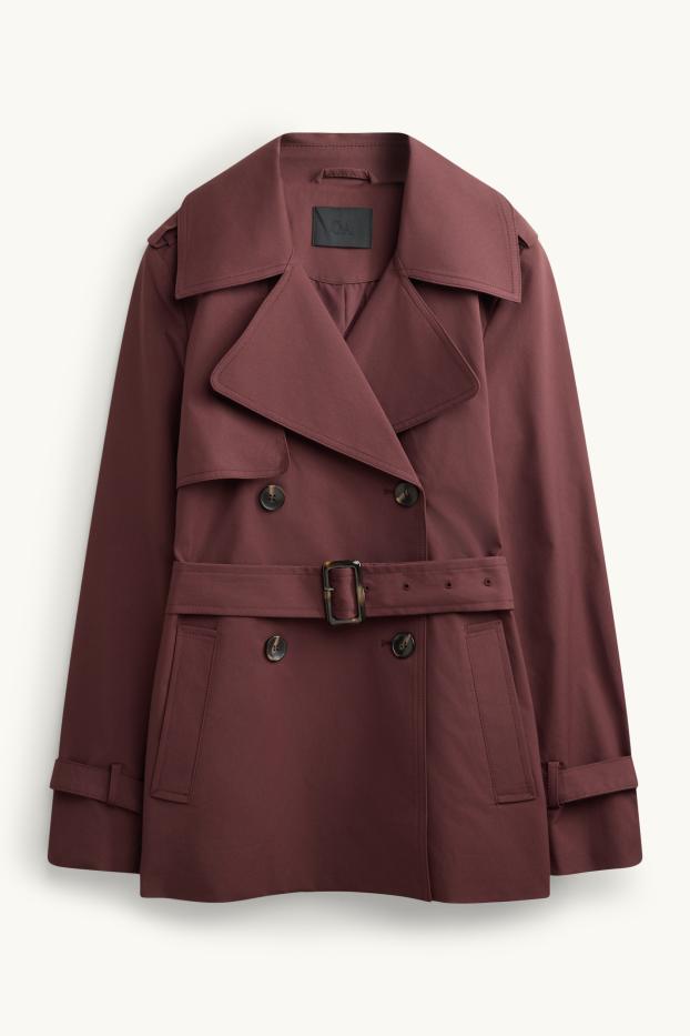 Damen - Trenchcoat - wasserabweisend - bordeaux