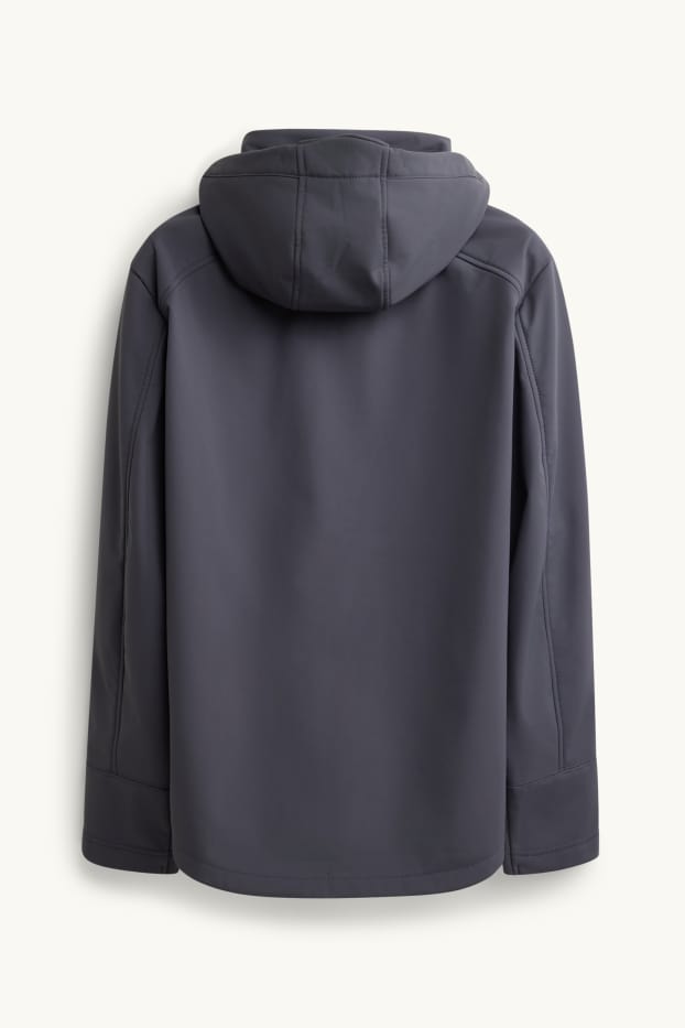 Home - Jaqueta softshell amb caputxa - repel·lent a l’aigua - gris fosc