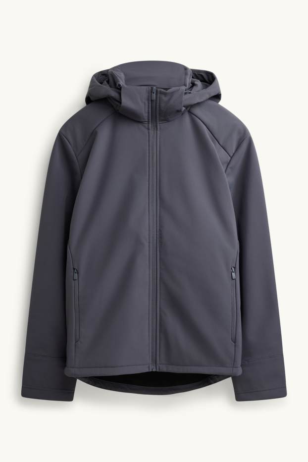Home - Jaqueta softshell amb caputxa - repel·lent a l’aigua - gris fosc
