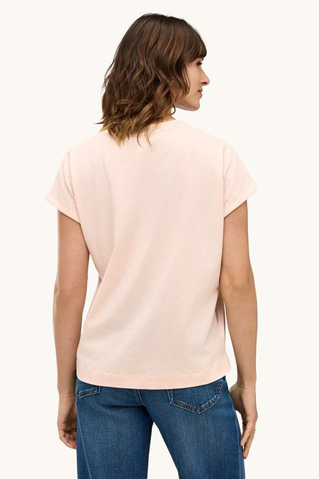 Damen - T-Shirt - Regular Fit - geblümt - rosa